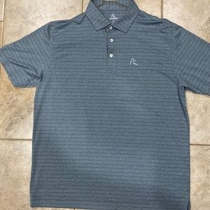Mens Grey striped polo